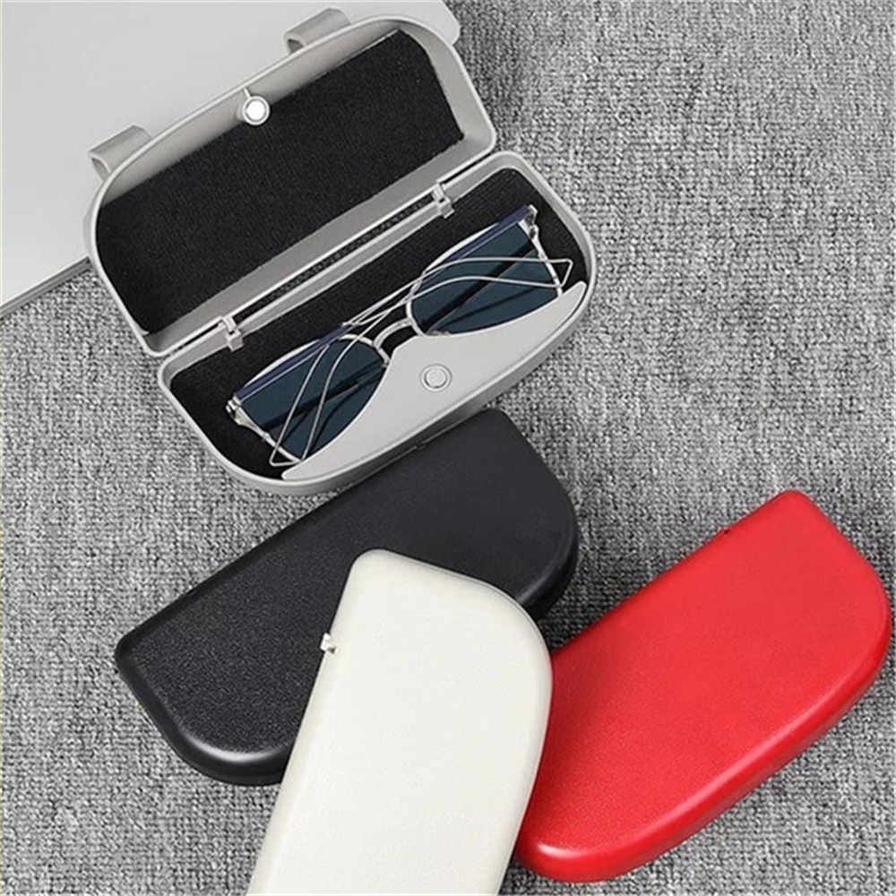 KOMIRO Brillenetui Brillenhalter für Auto Sonnenblende 4 Stück  Brillenhalter Auto Schwarz